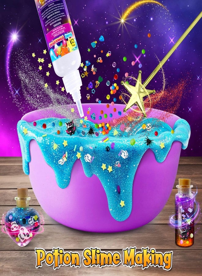 YOPINSAND DIY Slime Kit for Girls, Galaxy Wizard Slime Making Kit for Kids, Potion Slime Making Kit with Add-ins, Glimmer Crunchy, Foam Balls, Charms, Glitters, Gift Toys for Boys Girls 3-12 - Image 4